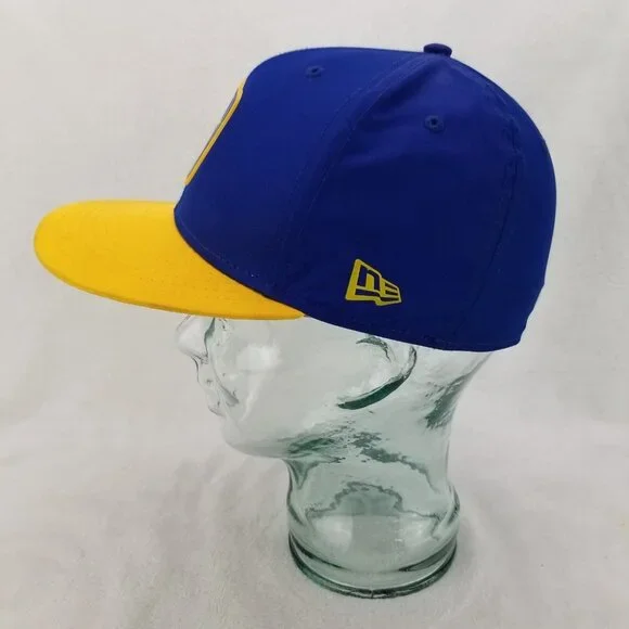 ✅New Era 59FIFTY Milwaukee Brewers Yellow Blue Authentic Baseball Hat Size 6 7/8 - Picture 9 of 9